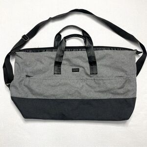 Calvin Klein Gray Black Weekender Duffle Bag Handles and Long Strap
